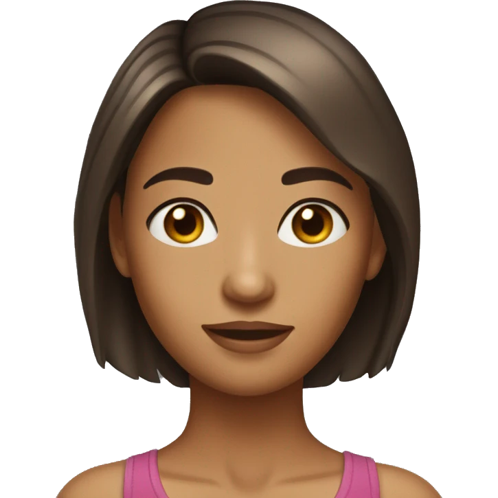 Light tanned brunette girl with light brown eyes emoji