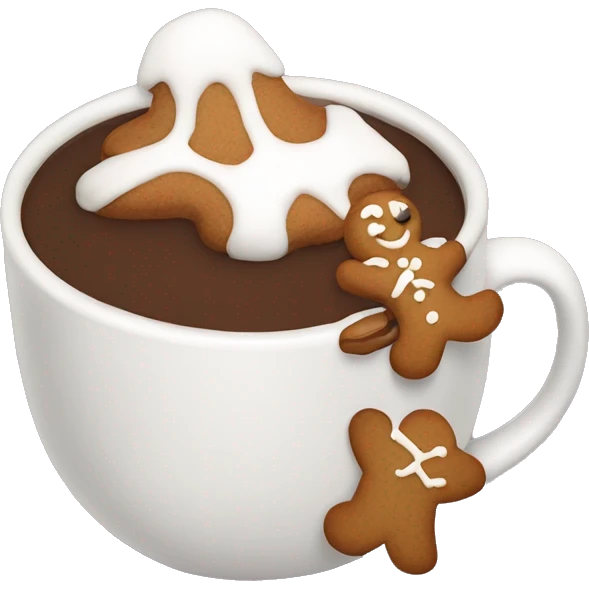 Gingerbread in hot chocolate pot  emoji