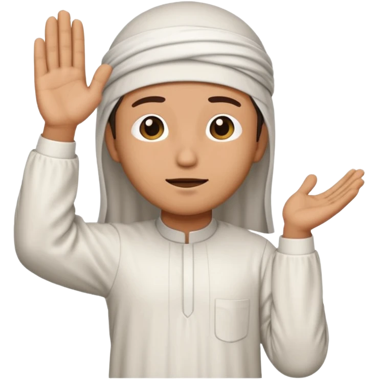 Make a person praying in Islam religion make it a sideways facing 2d emoji emoji