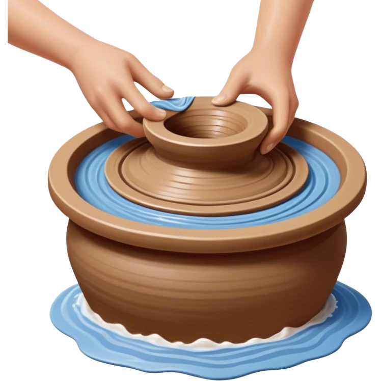 Cinematic Realistic image of a ceramic pottery wheel in action, with skilled hands shaping wet clay into a graceful form, featuring intricate details of swirling textures and gentle water splashes, illuminated by soft, artisanal lighting emoji