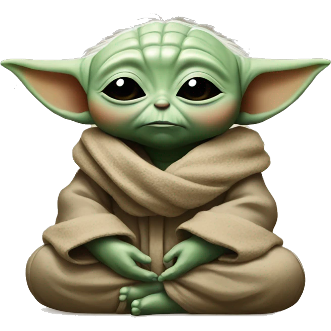 baby yoda with closed eyes meditating emoji