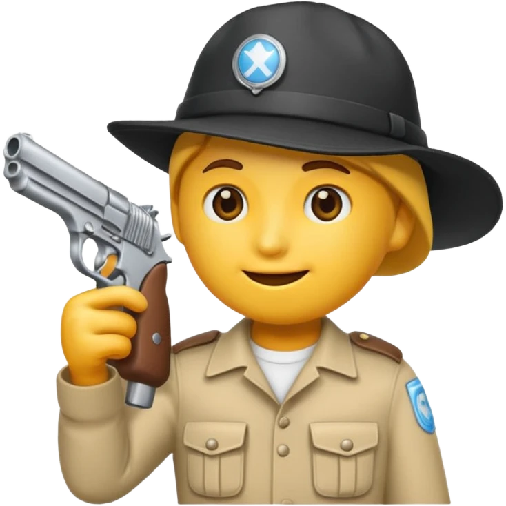 As un emoji blanco con una gorra y una garrafón un pistola y que tenga acepto gánster emoji