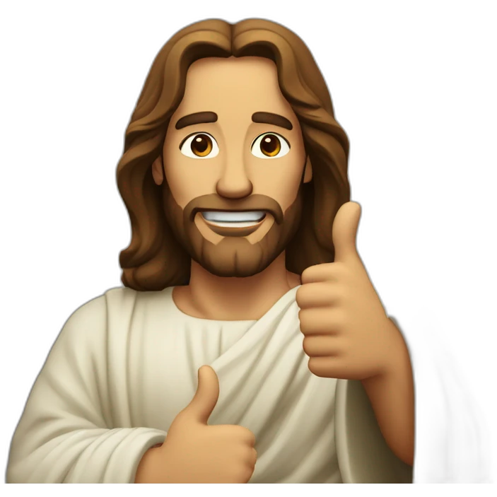 Jesus christ grinding thumbs up emoji