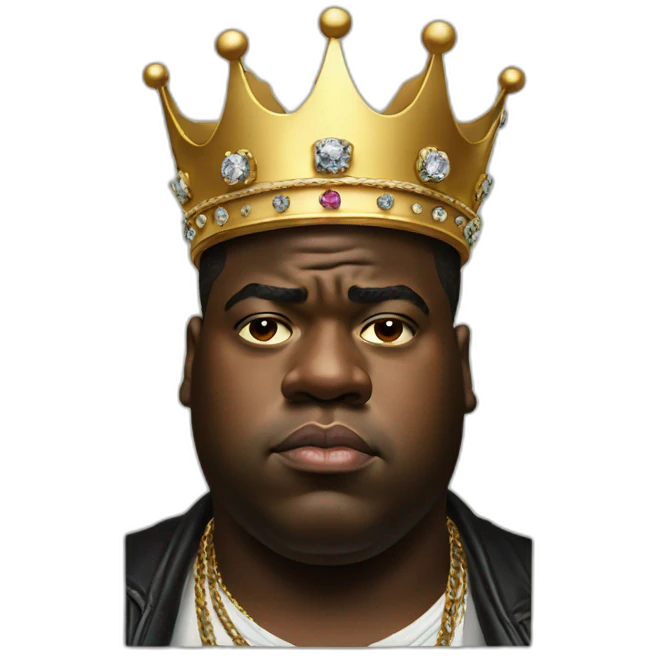 notorious big wearing crown emoji