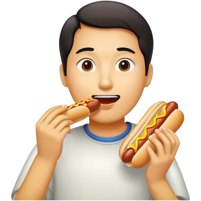 Asian eating dog emoji
