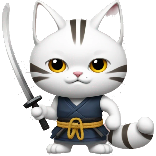 Samurai cat with nunchucks  emoji