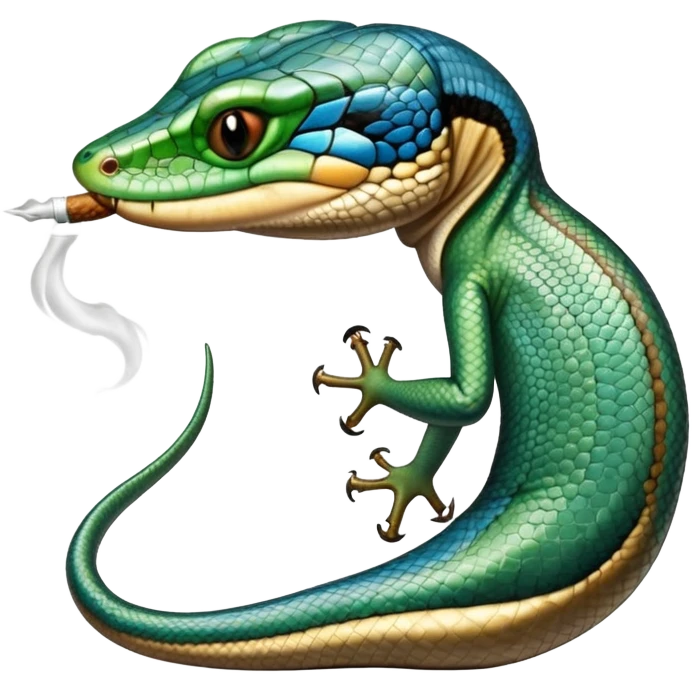 a California blue tailed skink smoking a blunt emoji