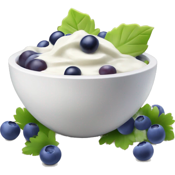 yoghurt bowl with grapes and blueberries emoji