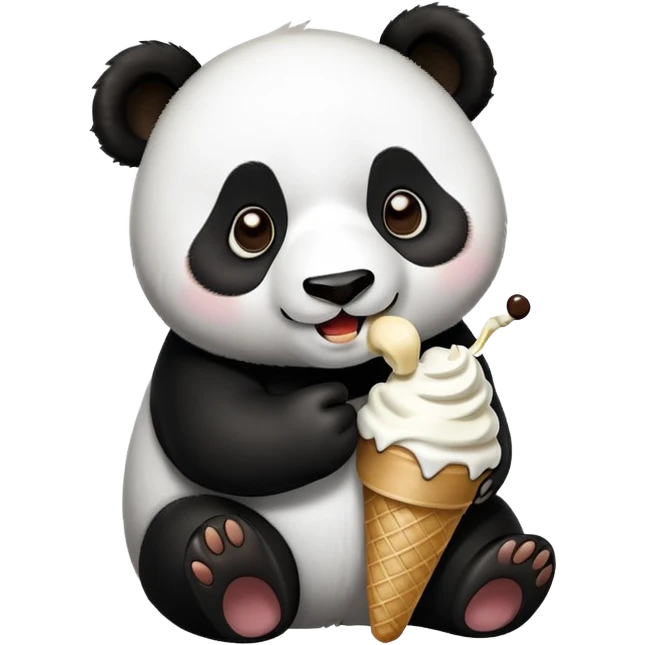 Panda eating ice cream emoji