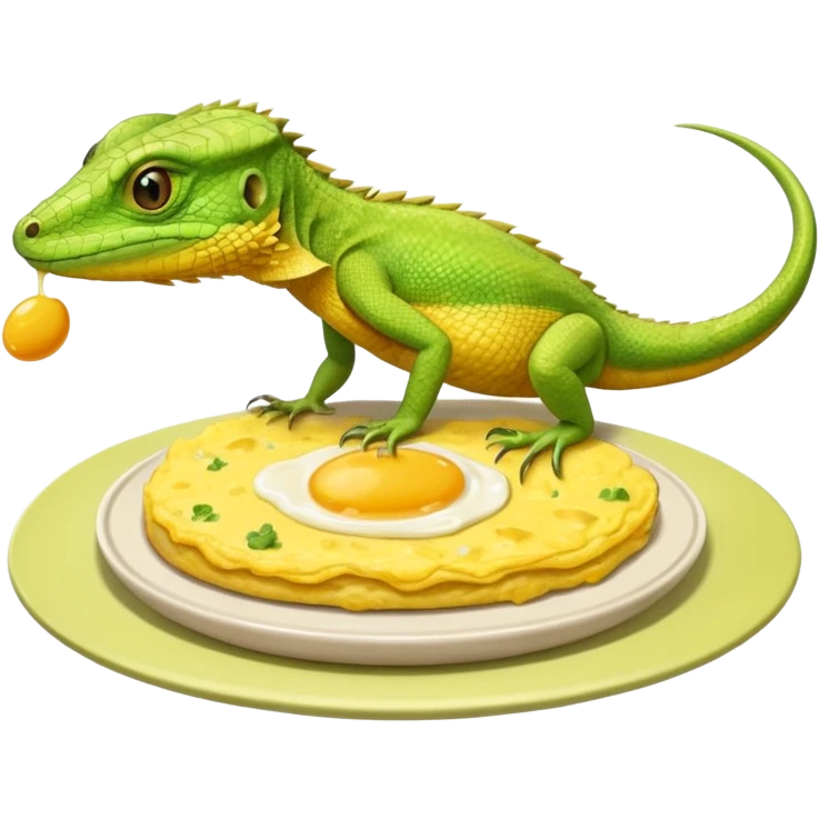 lizard eating omelette emoji