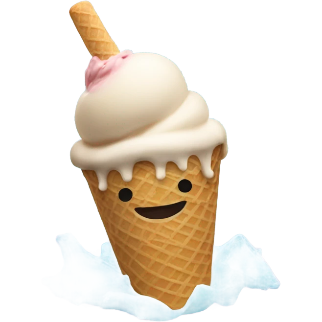 Men swim in ice cream  emoji
