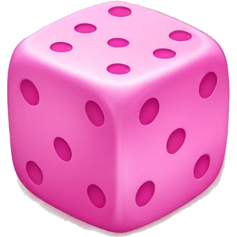 Pink dice with hearts emoji