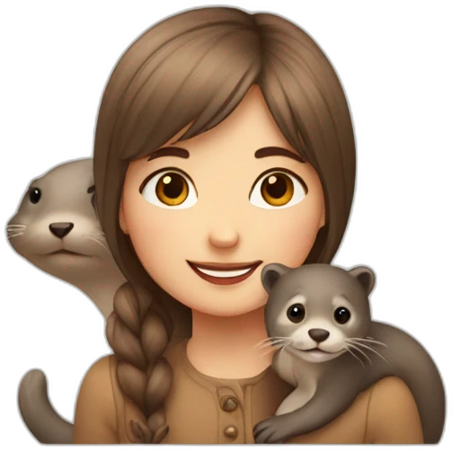 a cute danish girl and her otter emoji