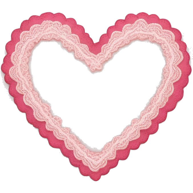 Pink heart with lace  emoji