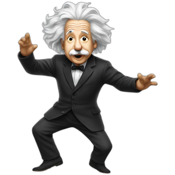Einstein dancing rap emoji