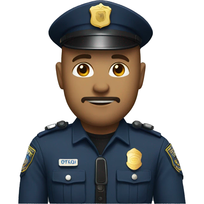 Bald man with light brown beard in police uniform  emoji