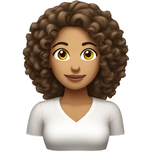 Latina with curly hair emoji