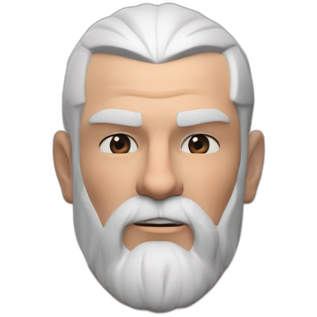 Muscular-man-white-air-white-beard-full-body emoji
