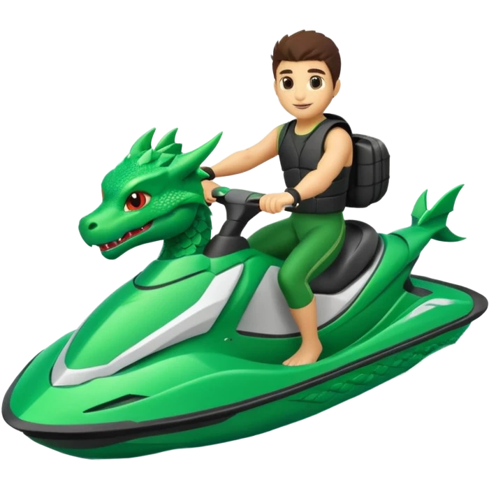 Dragon on jet ski emoji