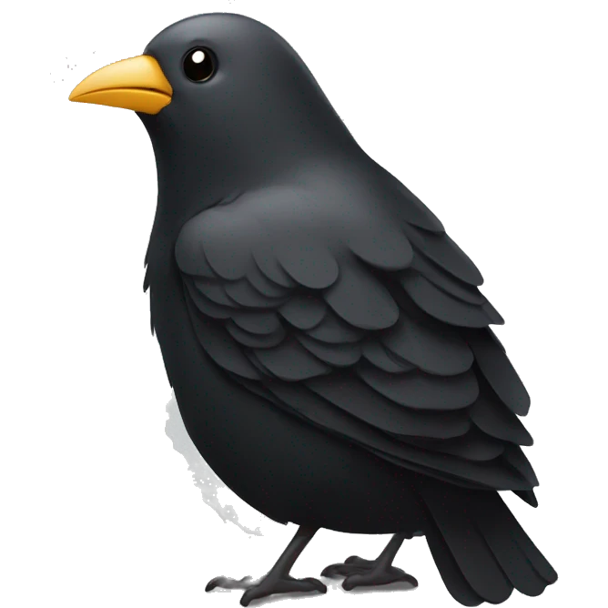 Black bird With eggshell on how head crying emoji emoji