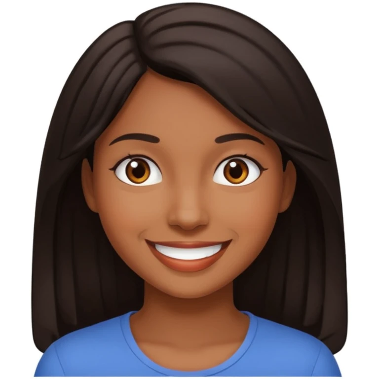 joven morena de cabello negro emoji