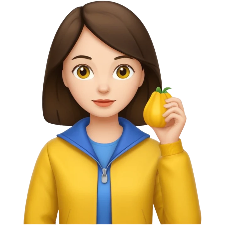brunette woman with yellow dutch clothing emoji