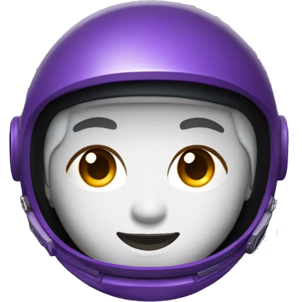 astronauta morado con el visor cerrado y taje negro emoji