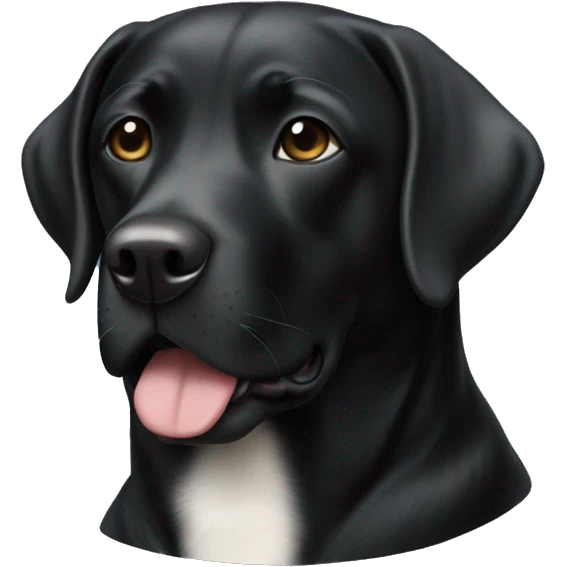 Black lab with white chest emoji