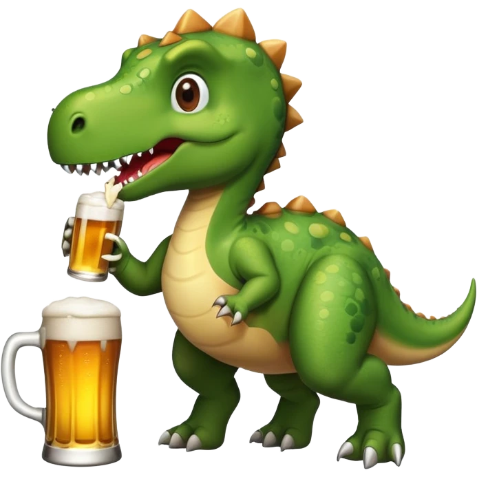 Dinossauro tomando cerveja  emoji