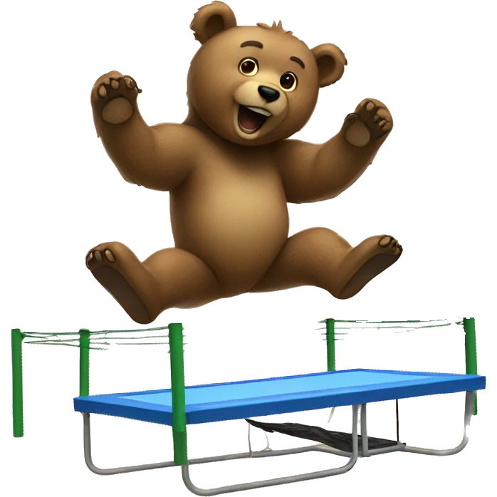 A bear jumping on a trampoline emoji