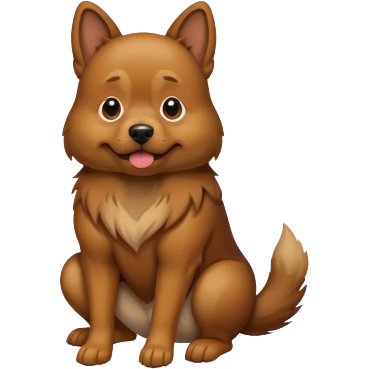 A dog doing a disgusting poo emoji