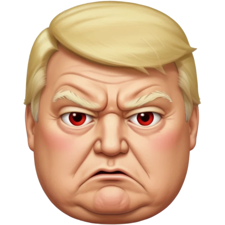 uSE THIS AS A REFERENCE PICTURE TO CREATE AN ANGRY, ELDERLY, OBESE DONALD TRUMP EMOJI emoji