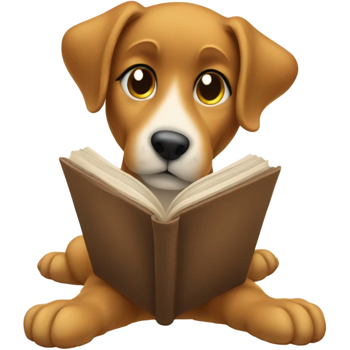 a dog reading a book emoji