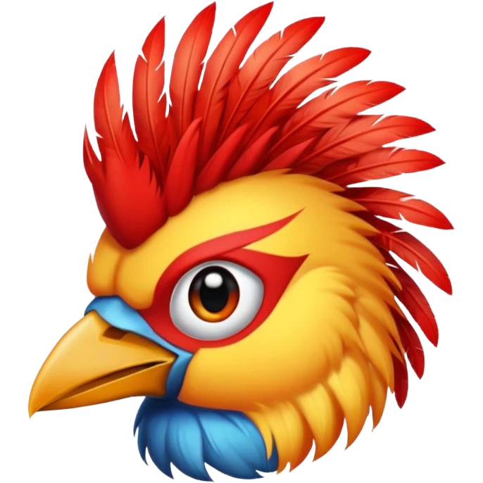 bird with piercings  and mohawk single vibrant colour  emoji