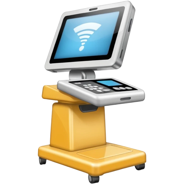 large expensive ultrasound machine that stands on the floor and is tall. emoji