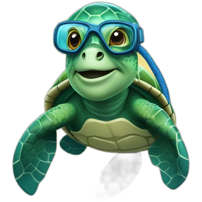 sea turtle, scuba diver emoji