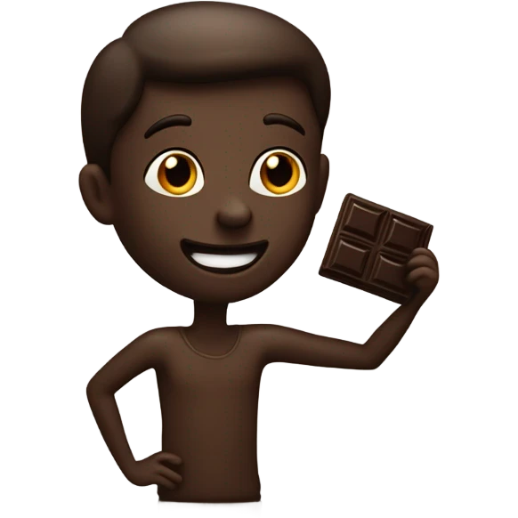 Eating delicious chocolate emoji
