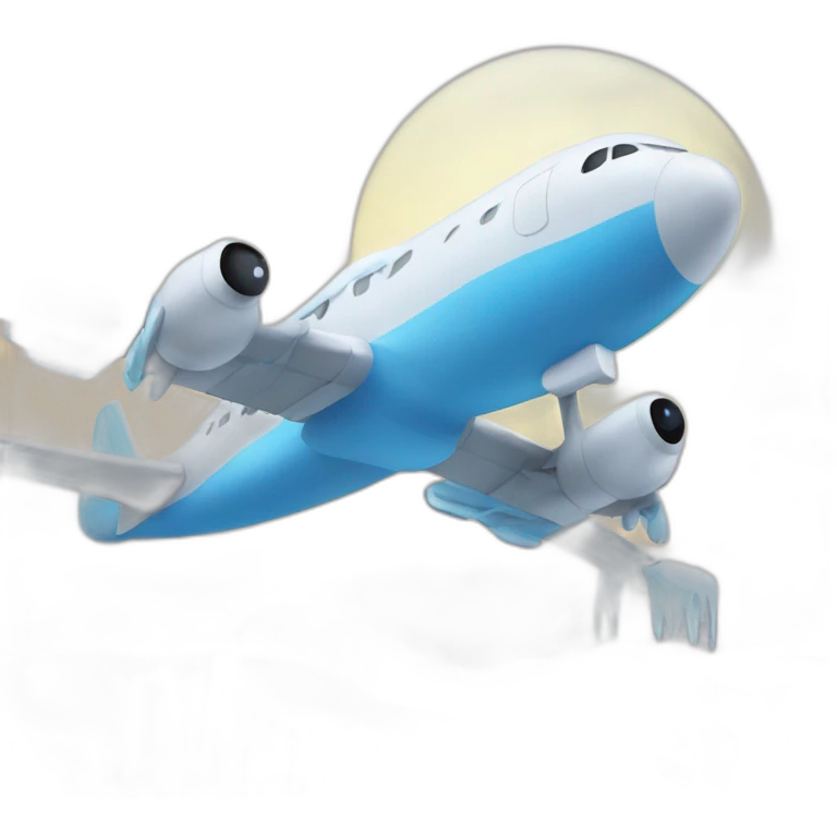 Airplane with icicles emoji