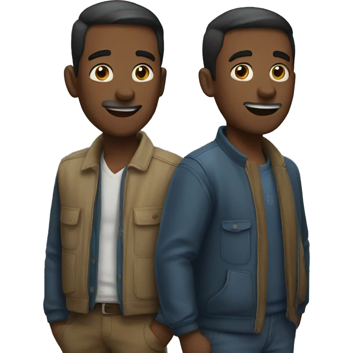 two men kidding emoji