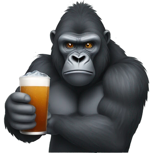 Angry gorilla drinking mate  emoji