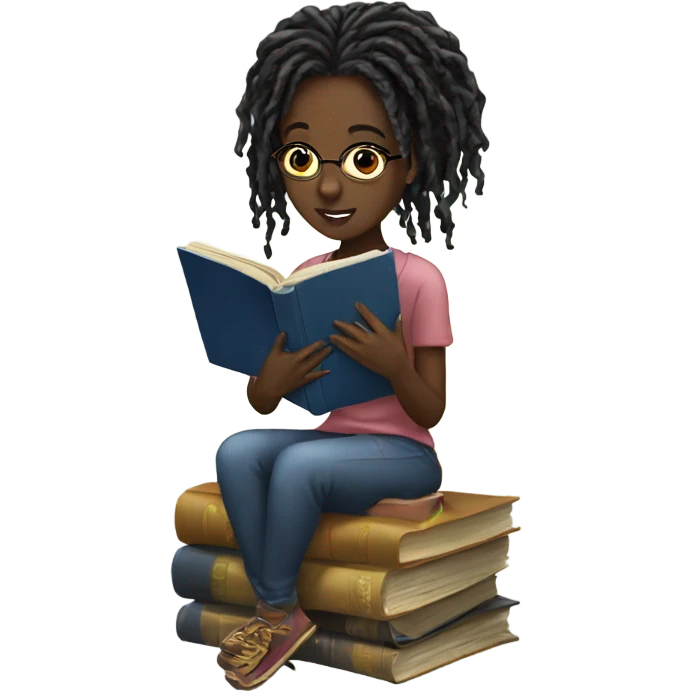 Mirco locs black girl reading emoji