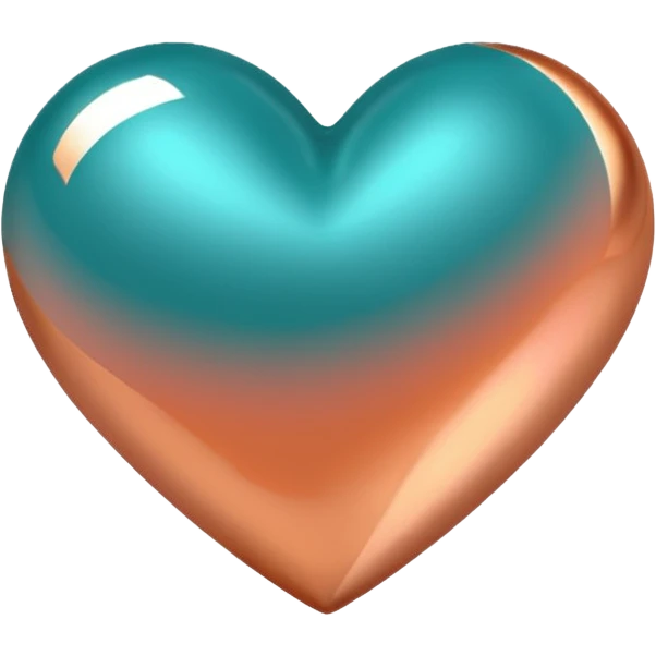 A teal, orang, and rose gold heart, please.  emoji