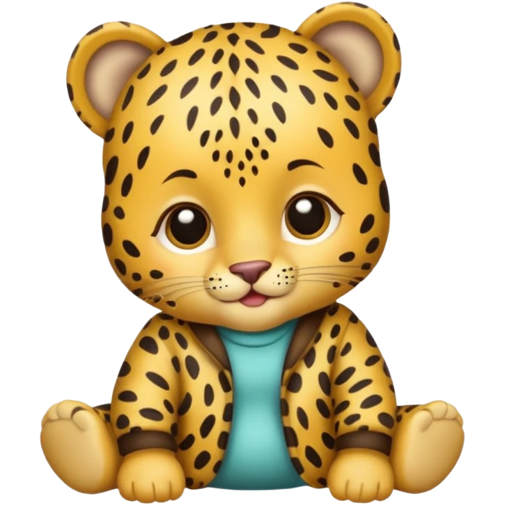 baby with leopard patterned clothes emoji