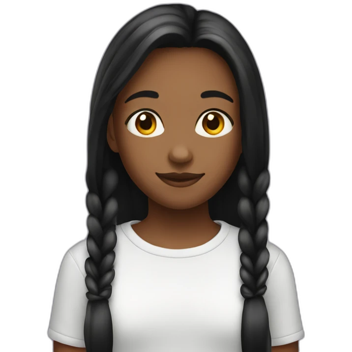 11 years old girl with long black jair emoji