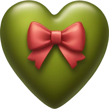 realistic olive heart and bow emoji