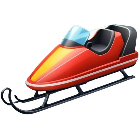 An icon featuring a sleek sled speeding down a snowy hill, with a snowy landscape and pine trees in the background. The motion lines and slight snow spray emphasize the thrill of the ride. Transparent background highlights the excitement and fun of sledding. emoji