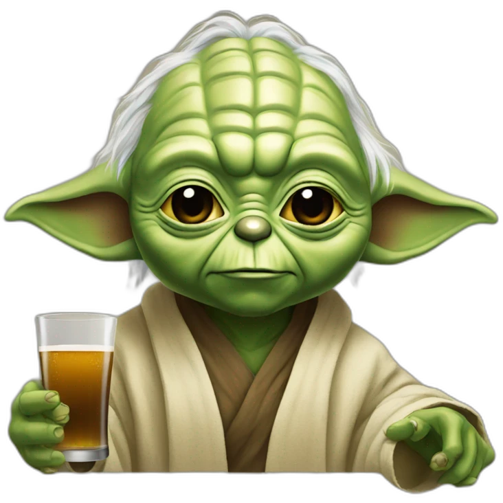 Yoda drink beer emoji
