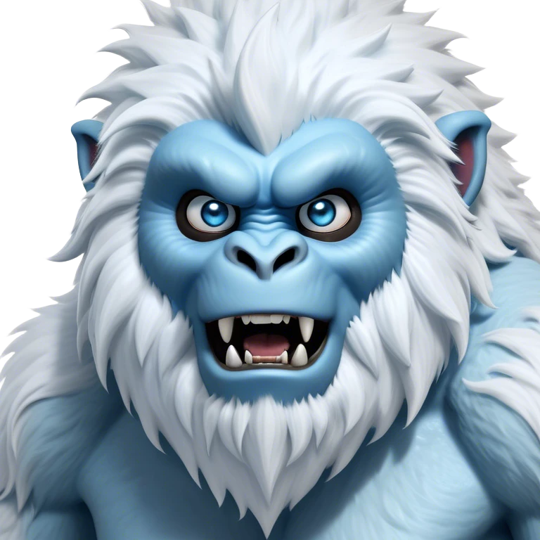 Cinematic Realistic WoW Yeti Portrait, head tilted dramatically with an exaggeratedly amused expression, blending epic primal power with an unexpected hint of playfulness. His robust, shaggy fur and expressive ice-blue eyes are rendered with lifelike texture and dynamic, frosty lighting, high shine, dramatic yet whimsical, capturing the essence of a yeti whose epic might is softened by a mischievous glint. emoji