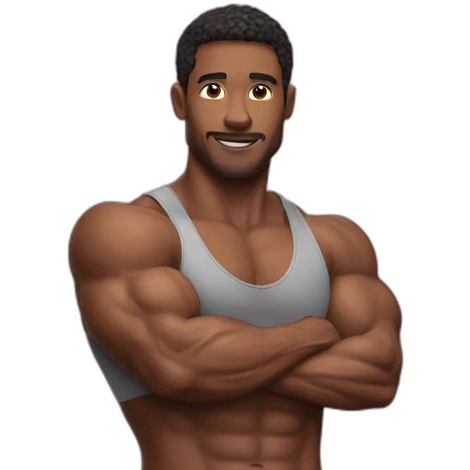 Fitness man flexing arm emoji