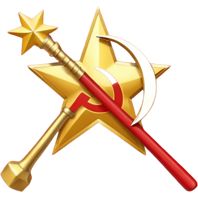 Soviet Union flag, simple bold red background, gold hammer and sickle and star, no text emoji
